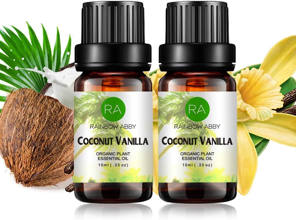 2-Pack Coconut Vanilla Essential Oil - 100% Pure, Best Organic Therapeutic Grade Blend Essential Oil - 10 ml