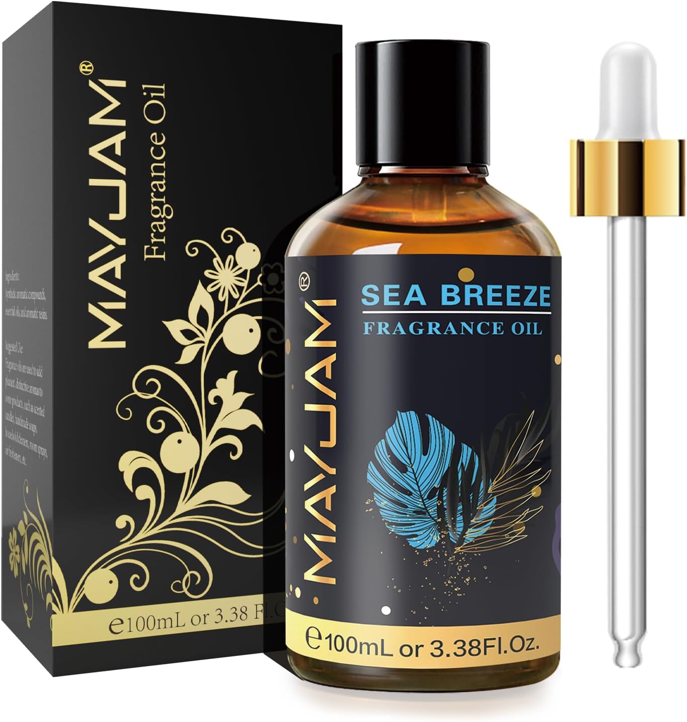 100ML/3.38FL.OZ Sea Breeze Fragrance Oils with Glass Dropper, Essential Oils for Diffusers for Home, Long Lasting Scented Oils for Diffusers Soap Candle Making