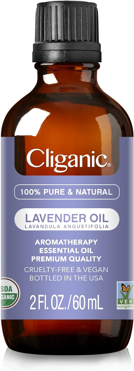 Cliganic Organic Lavender Essential Oil - 100% Pure Natural for Aromatherapy Diffuser | Non-GMO Verified