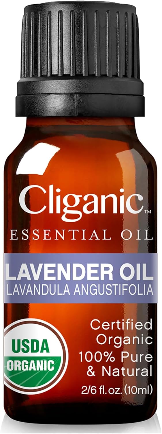 Cliganic USDA Organic Lavender Essential Oil - 100% Pure Natural Undiluted, for Aromatherapy Diffuser | Non-GMO Verified