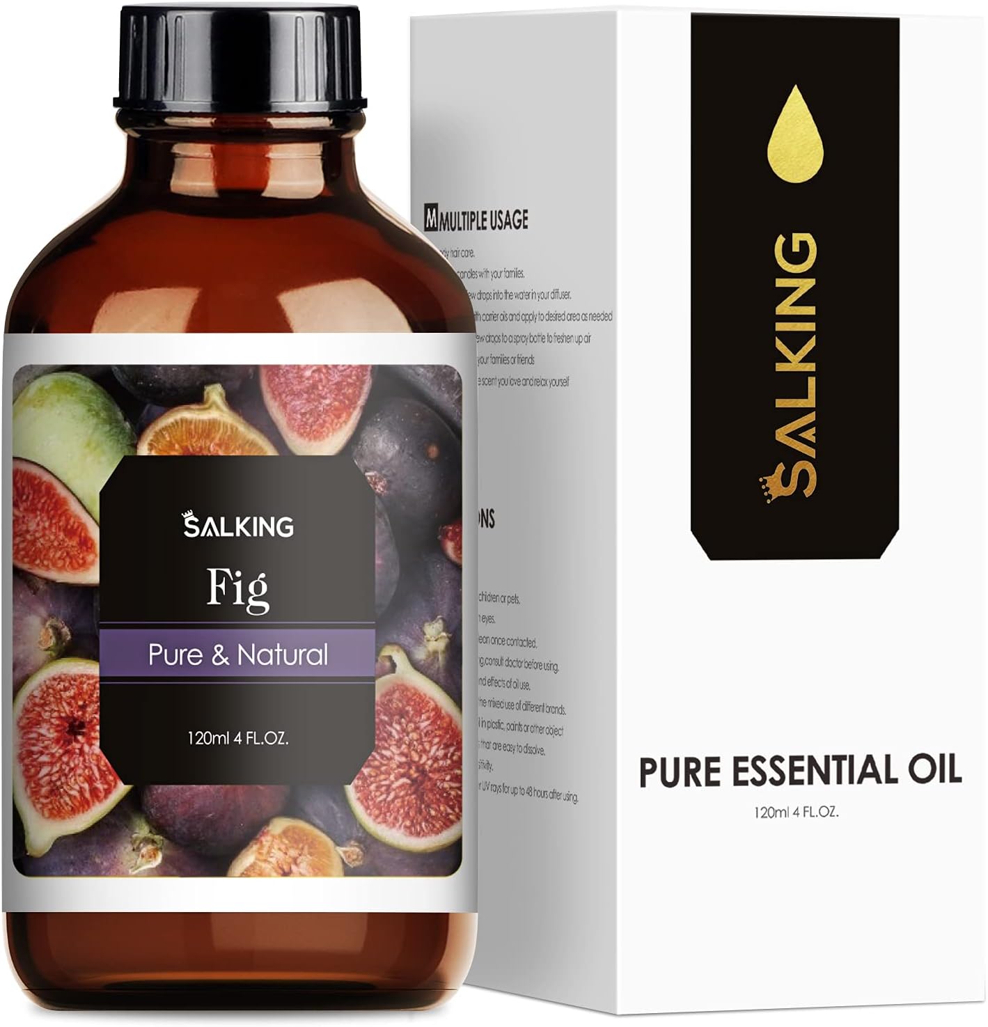 Fig Essential Oil 4 Fl Oz (120ml) - Pure and Natural Fig Fragrance Oil, Fig Oil for Aromatherapy, Diffusers, Candle Making, Soap