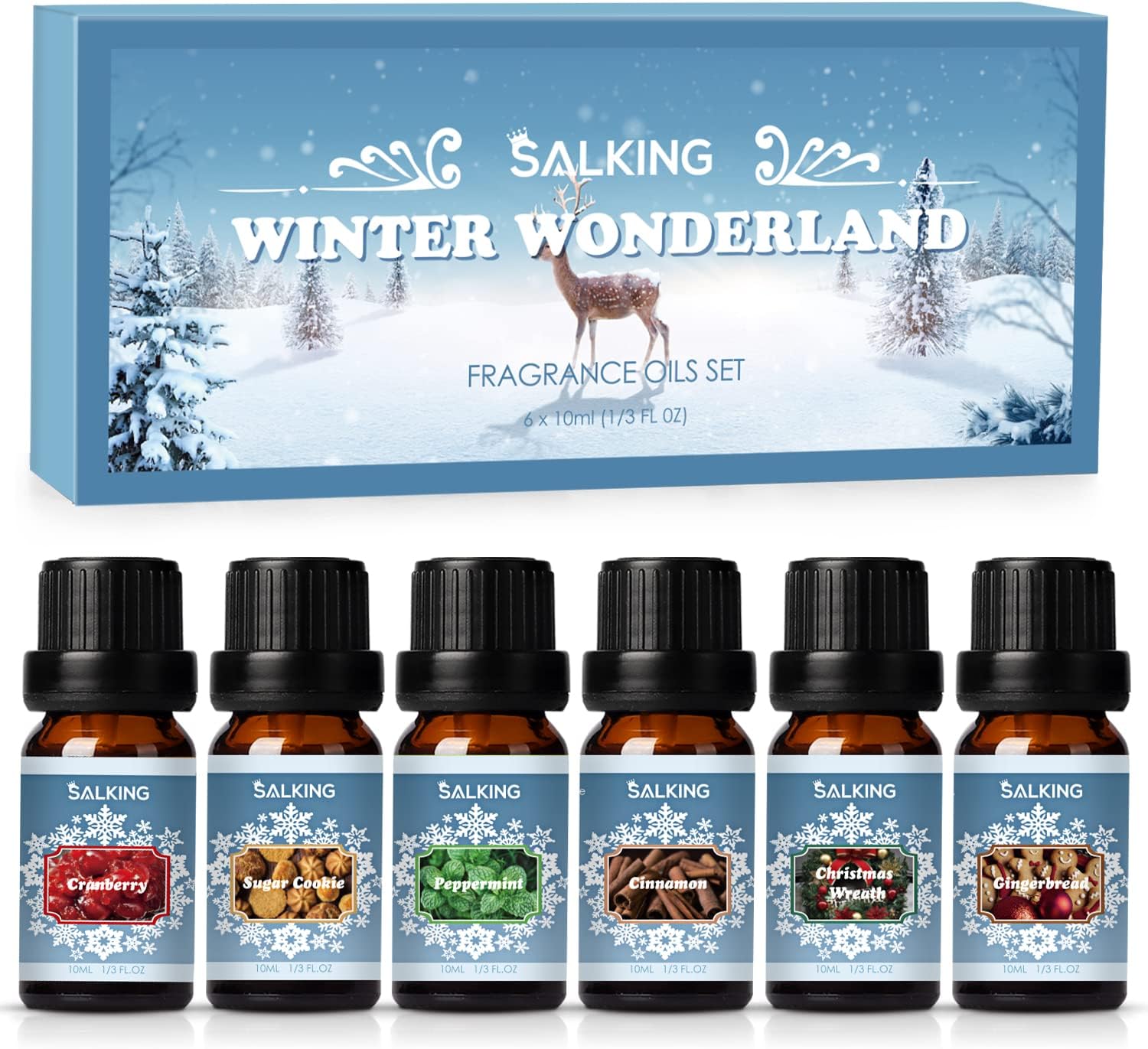 SALKING Winter Scented Essential Oils Gift Set - For Diffusers, Soap & Candle Making