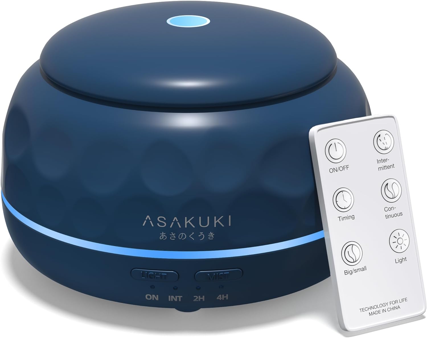 ASAKUKI Essential Oil Diffuser 300ML Aromatherapy Humidifier with 7-Color Light, Small Home Diffuser and Perfect for Relaxation-Dark Blue