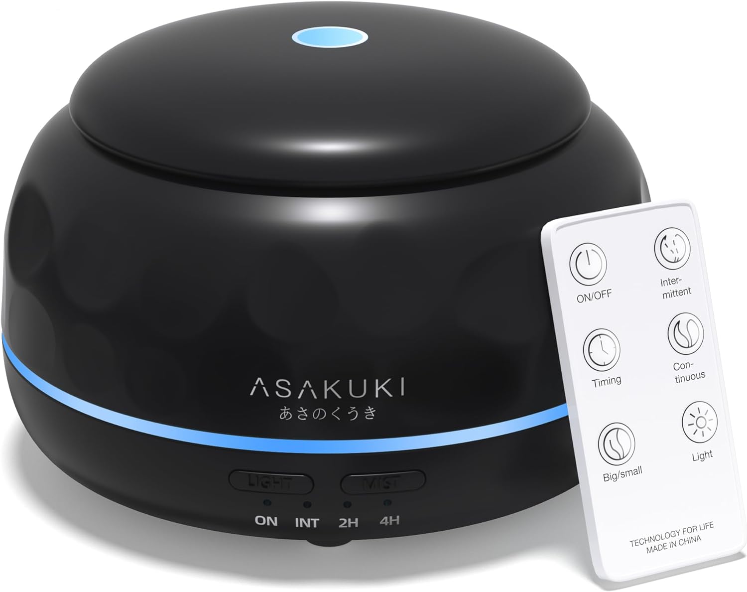 ASAKUKI Essential Oil Diffuser 300ML Aromatherapy Humidifier with 7-Color Light, Small Home Diffuser and Perfect for Relaxation-Black