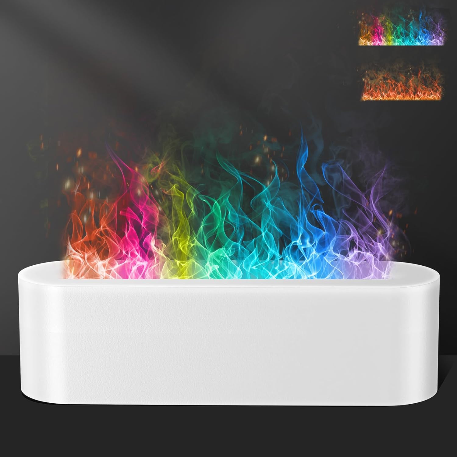 Flame Air Aroma Diffuser Humidifier, Upgraded 7 Flame Colors Aromatherapy Aroma Diffusers for Home, Bedroom, Office, Yoga, Timer & Waterless Auto Off 150ml