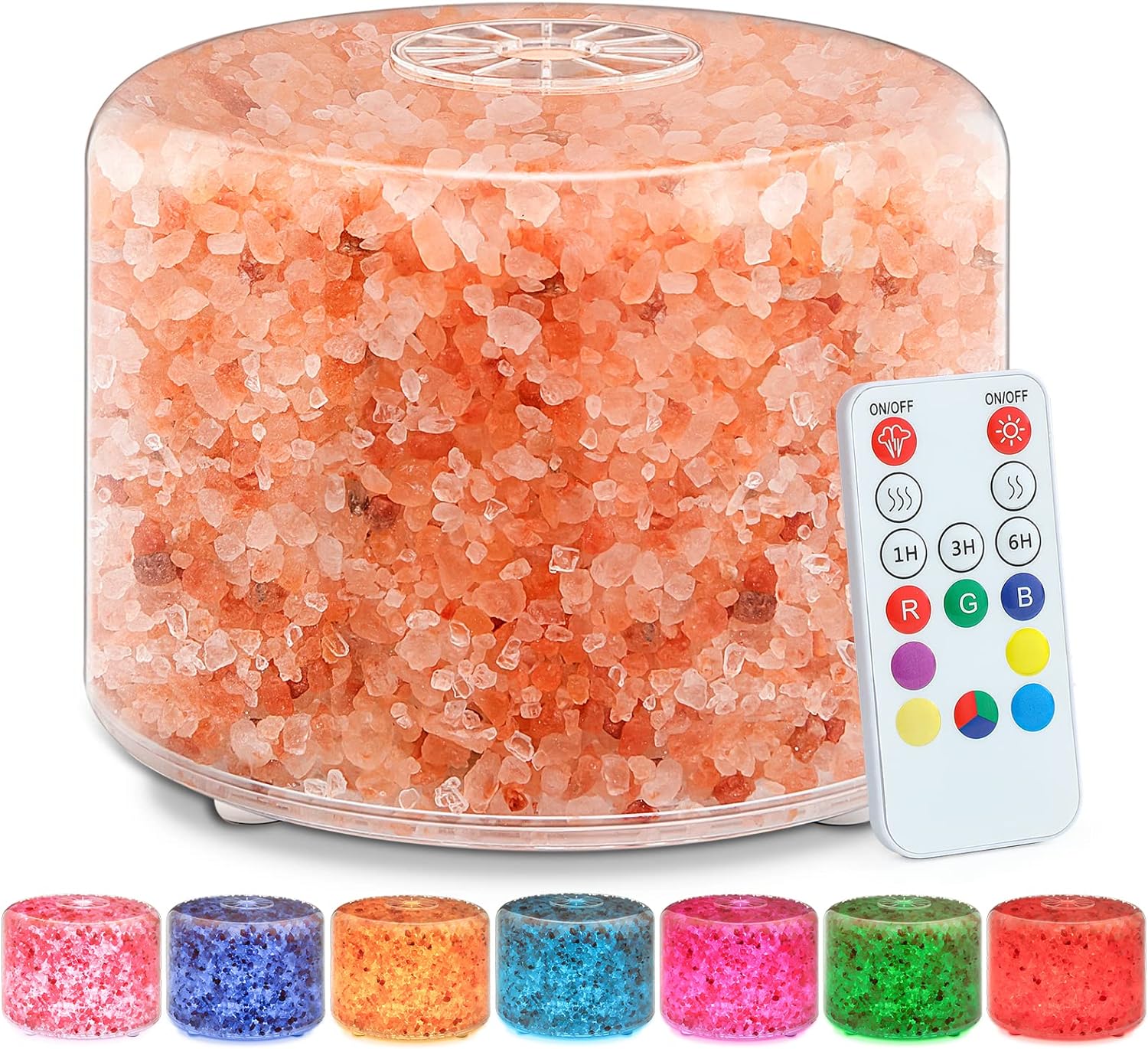 Essential Oil Diffuser, 400ml Aromatherapy Diffuser with Remote and Timer for Large Room, Himalayan Salt Lamp Diffuser with 7 Color Changing Lights, Waterless Auto-Off for Home Office