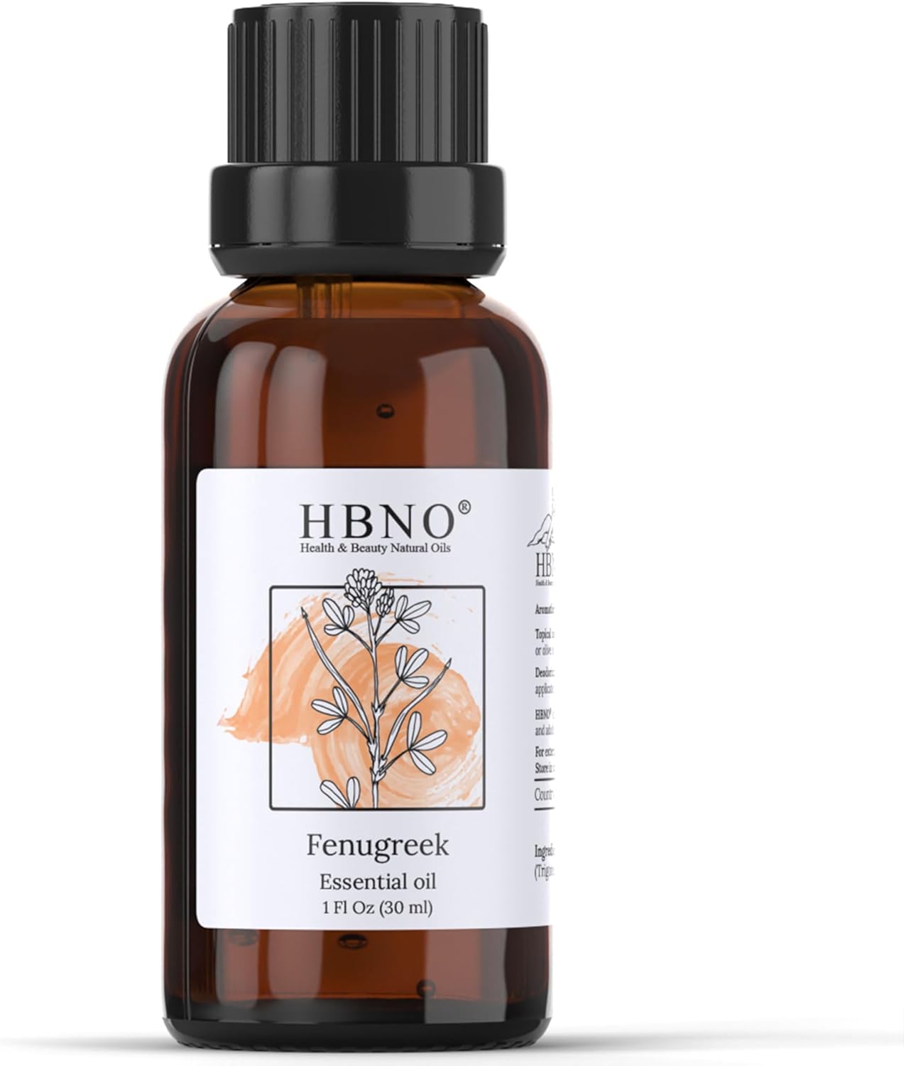 HBNO Fenugreek Oil - 1 oz (30ml) Travel Size - Natural Fenugreek Oil, Co2 Extracted - Perfect for Cleaning, Aromatherapy, DIY, Soap, fragrances & Diffuser - Fenugreek Essential Oils