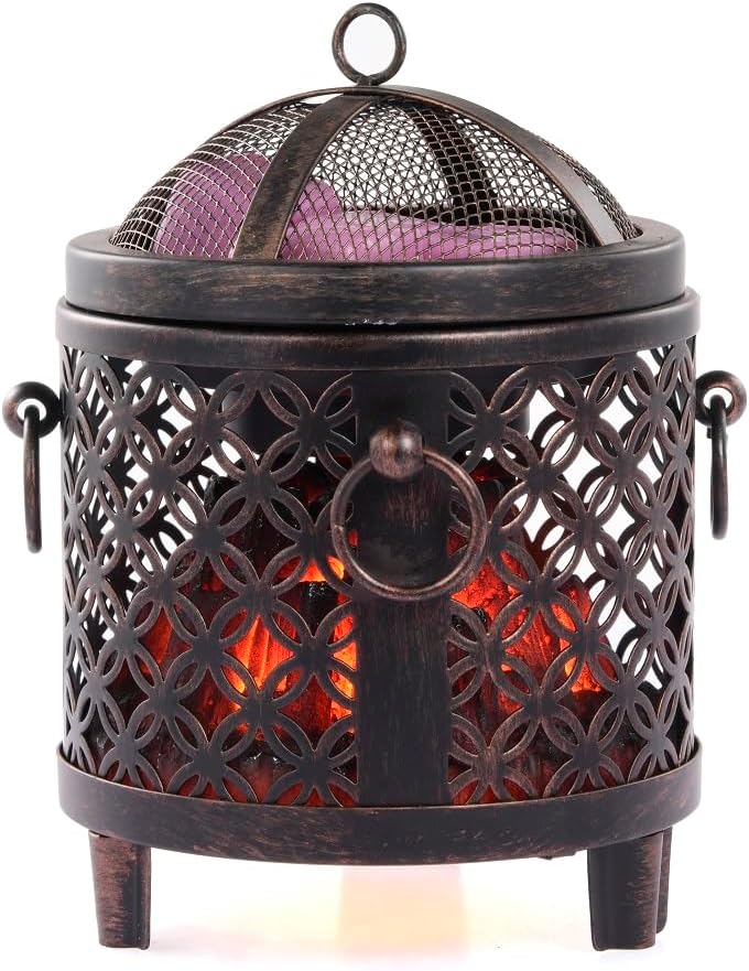 Wax melt Warmer,4-in-1 Fireplace Wax Warmer,scentsy Wax Warmer for Scented Wax Cubes and Tarts or Fragrance Oils, Wax Burner for Home Office Bedroom Aromatherapy Gift& Dcor(Copper Coin)