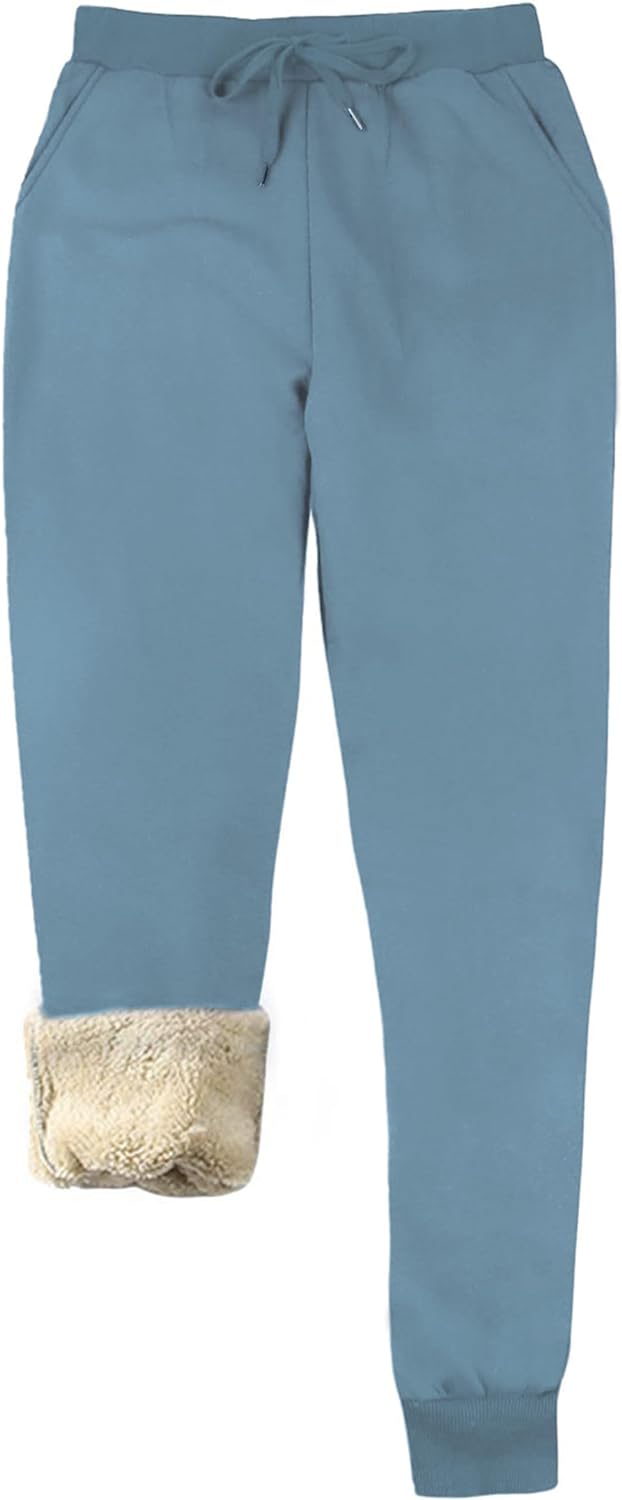 Yeokou Womens Sherpa Lined Sweatpants Winter Warm Fleece Pants