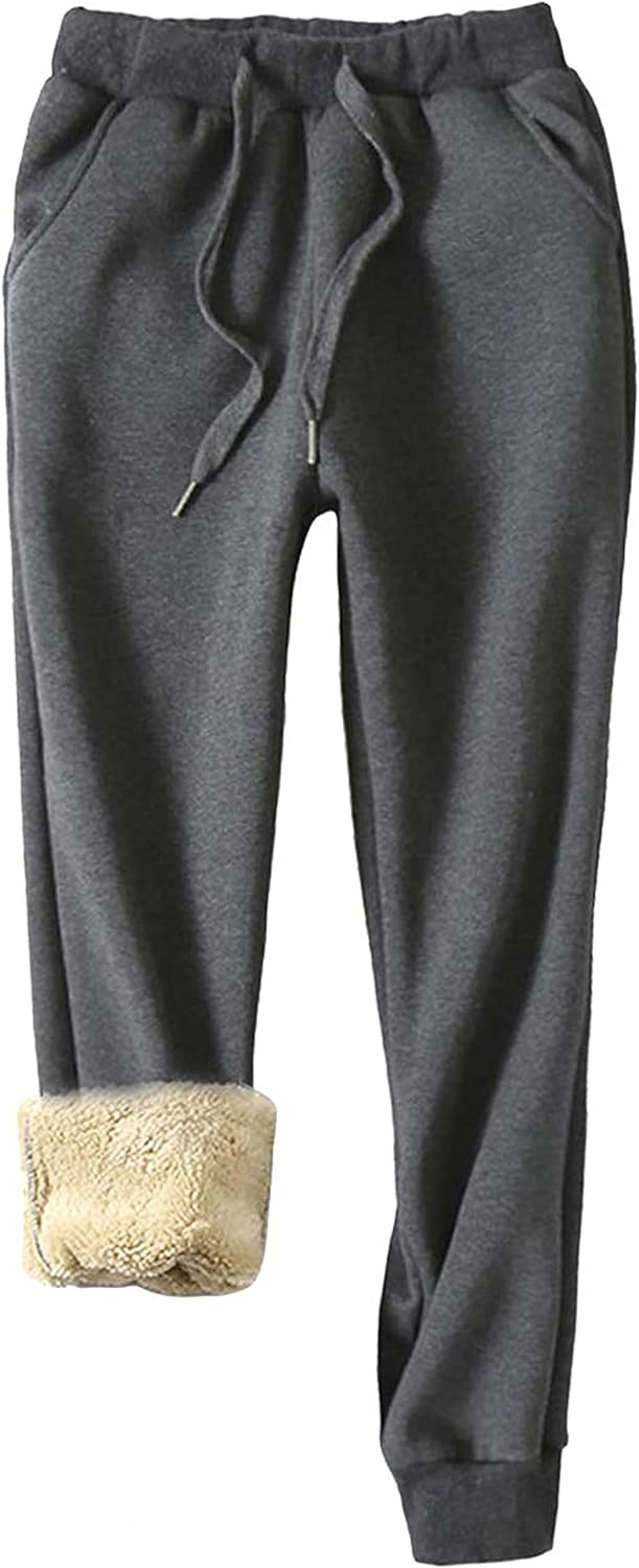 Yeokou Womens Sherpa Lined Sweatpants Winter Warm Fleece Pants