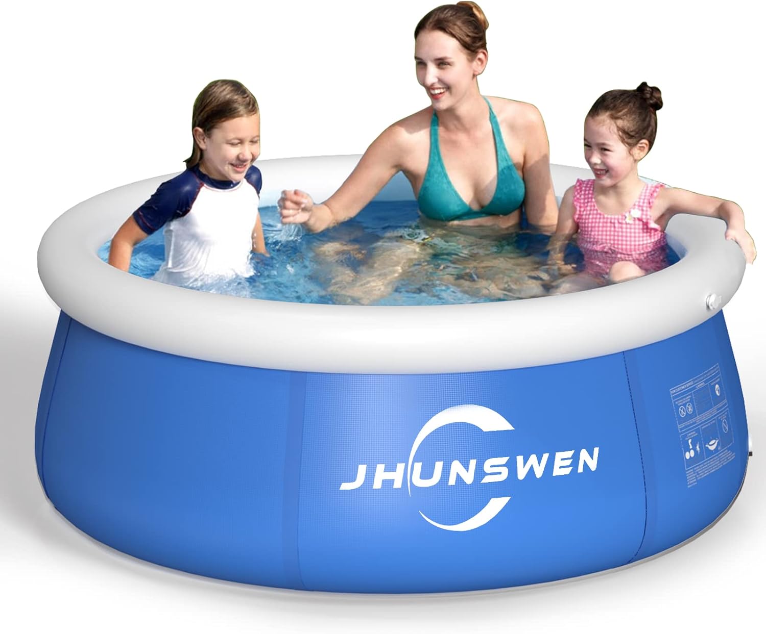 Above Ground Pool - 6ft x 20in Wading Pool for Kiddie Kids Family Inflatable Top Ring Swimming Pool Summer Outside Round Pools for Children Adults Garden Backyard