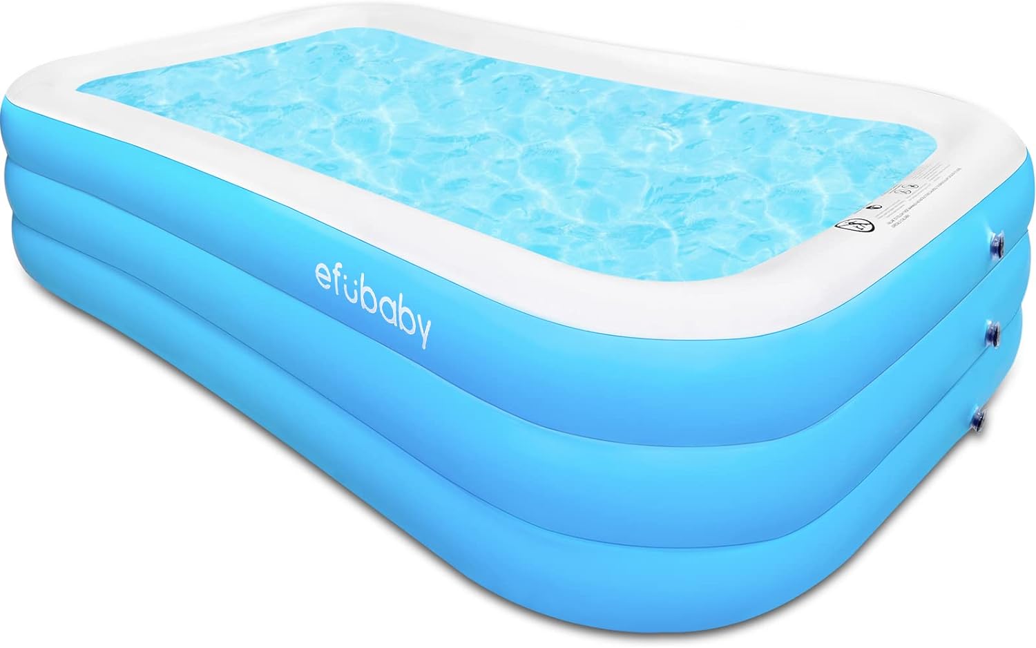 Inflatable Swimming Pool efubaby 120 X 72 X 22 Blow up Full Sized Inflatable Pool for Adults Toddler Kids Age 3 + And Family - Backyard Kiddie Pool Light Blue