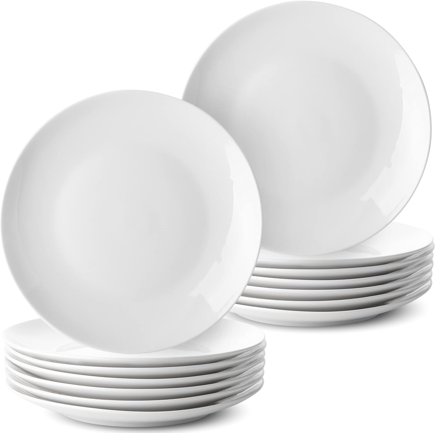 BTaT- White Dessert Plates, 8 inch, Set of 12, Small Plates for Appetizers, Small Plate, Small Appetizer Plates, Small White Plates, Dessert Plates Porcelain, Plates, White Plates