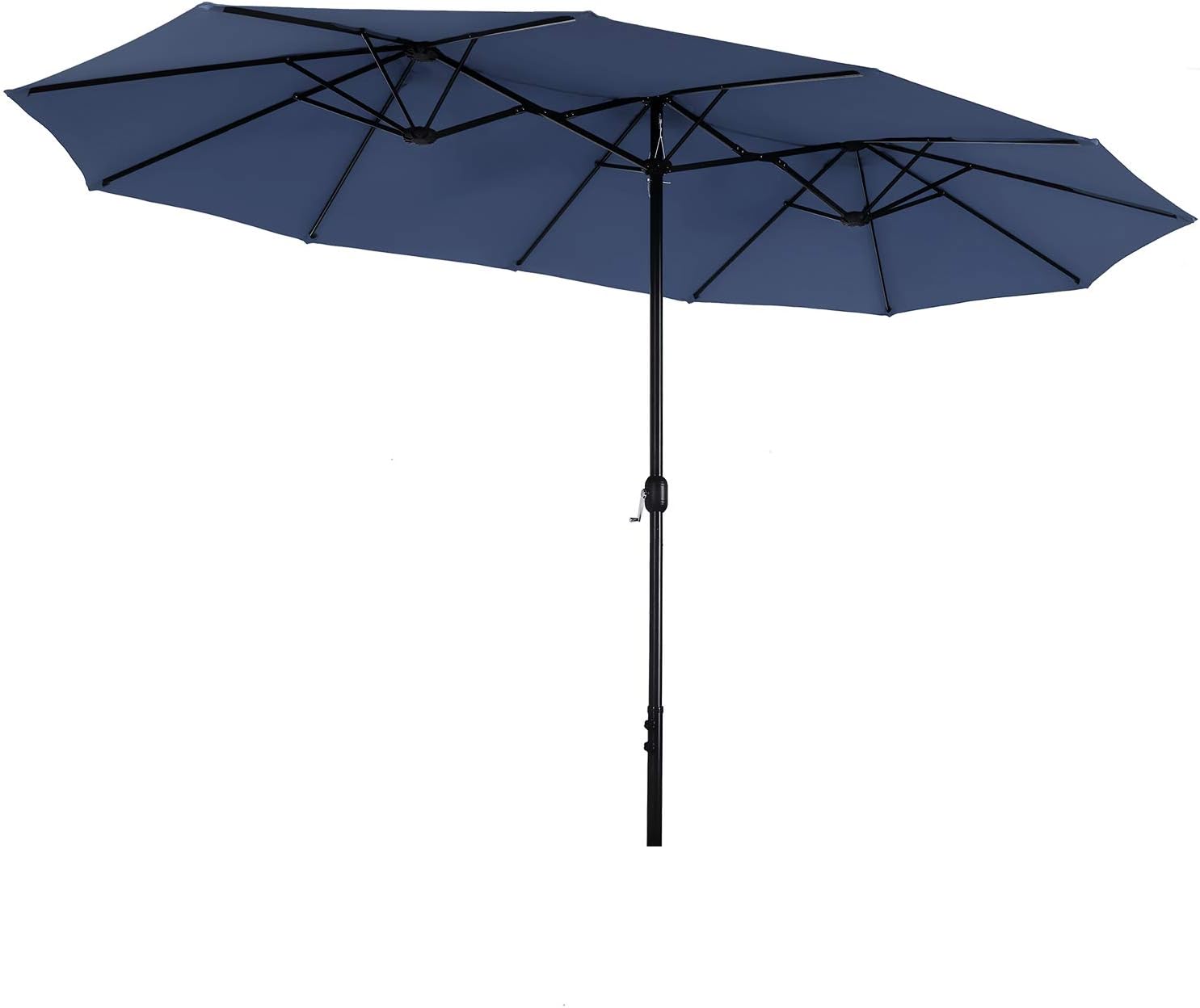 PHI VILLA 13 ft Outdoor Patio Umbrella, Large Rectangular Double Sided Market Table Twin Umbrellas with Crank Handle for Deck Pool