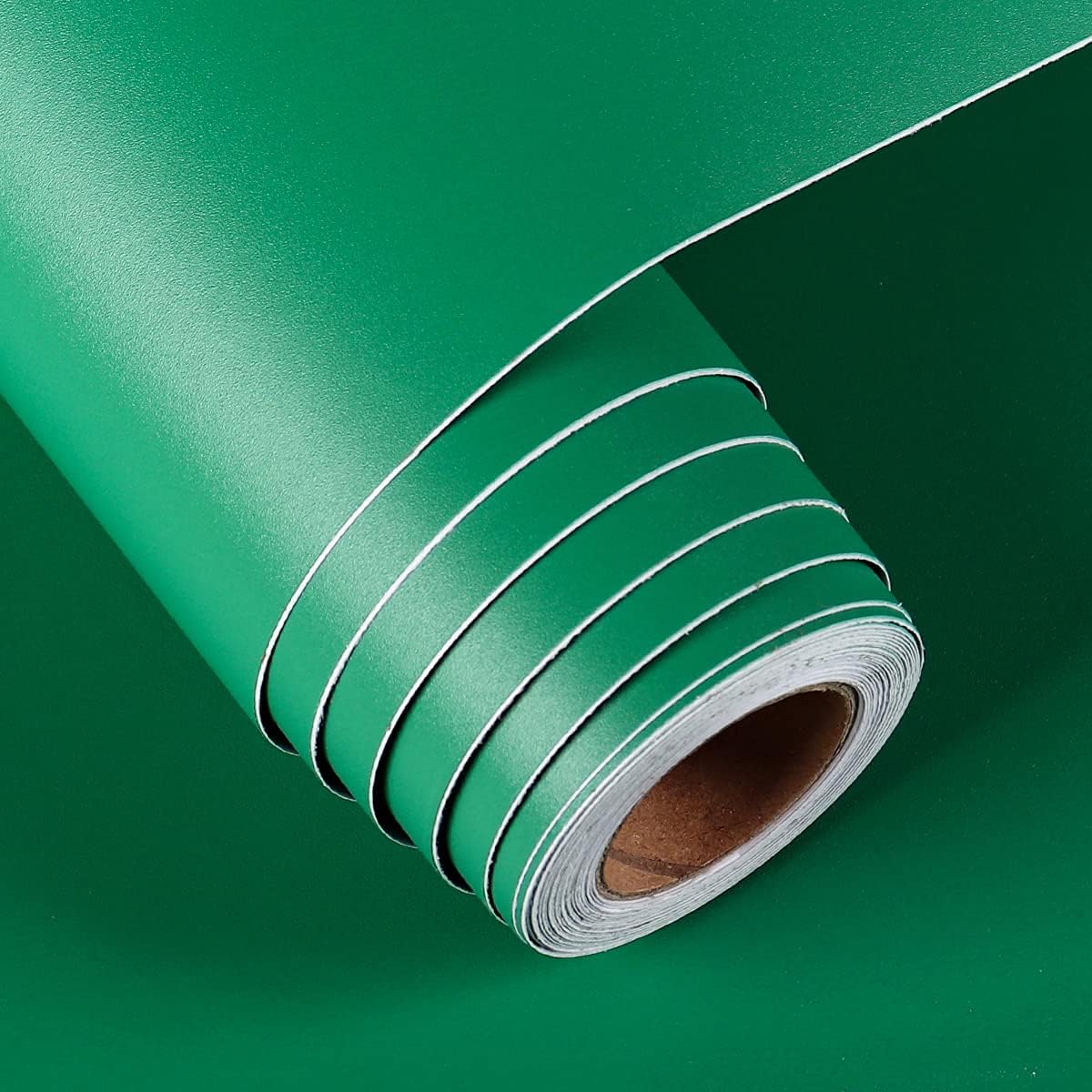 FunStick 24x200 Matte Green Contact Paper for Cabinets Green Peel and Stick Wallpaper Removable Self Adhesive Solid Green Wallpaper Stick and Peel Waterproof for Kids Teen Bedroom Walls Table Desk