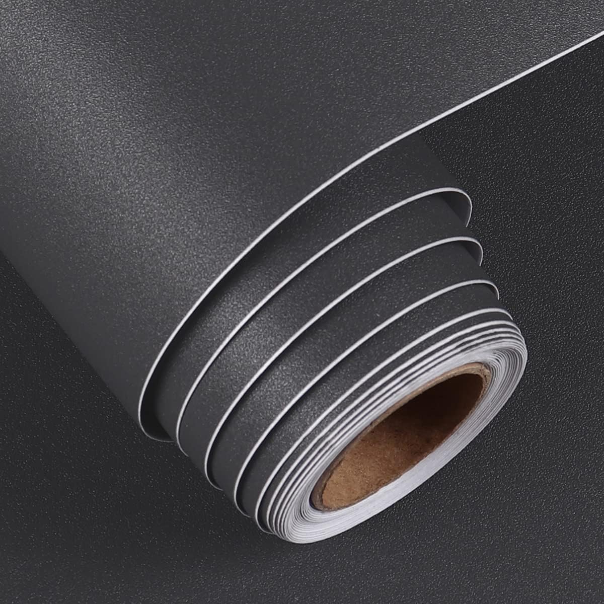 FunStick 24x200 Charcoal Black Wallpaper Peel and Stick Solid Color Wallpaper Matte Black Contact Paper for Cabinets Countertops Removable Black Self Adhesive Wallpaper for Bedroom Shelves Vinyl