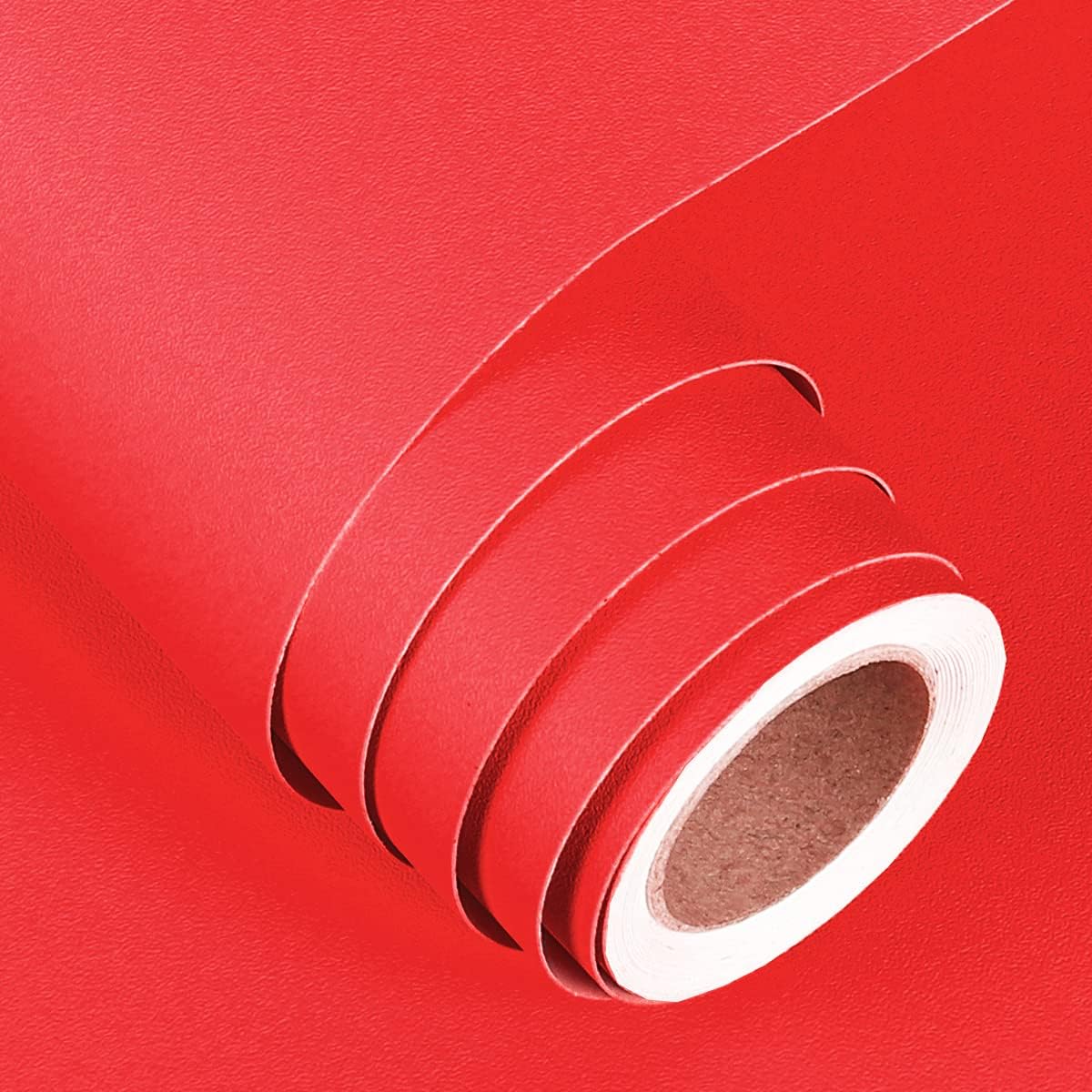 FunStick Solid Red Peel and Stick Wallpaper Matte Red Contact Paper Decorative Self Adhesive Removable Wall Paper Roll Thick Waterproof Red Vinyl Wallpaper for Cabinets Drawers Dresser Desk 12 x 200