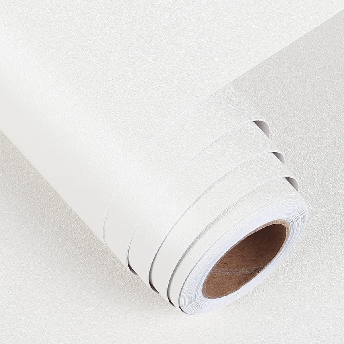 FunStick Solid White Wallpaper Peel and Stick for Bedroom Matte White Contact Paper for Cabinets Waterproof Thick White Self Adhesive Vinyl Wall Paper Removable White Wallpaper for Dresser 12 x 200