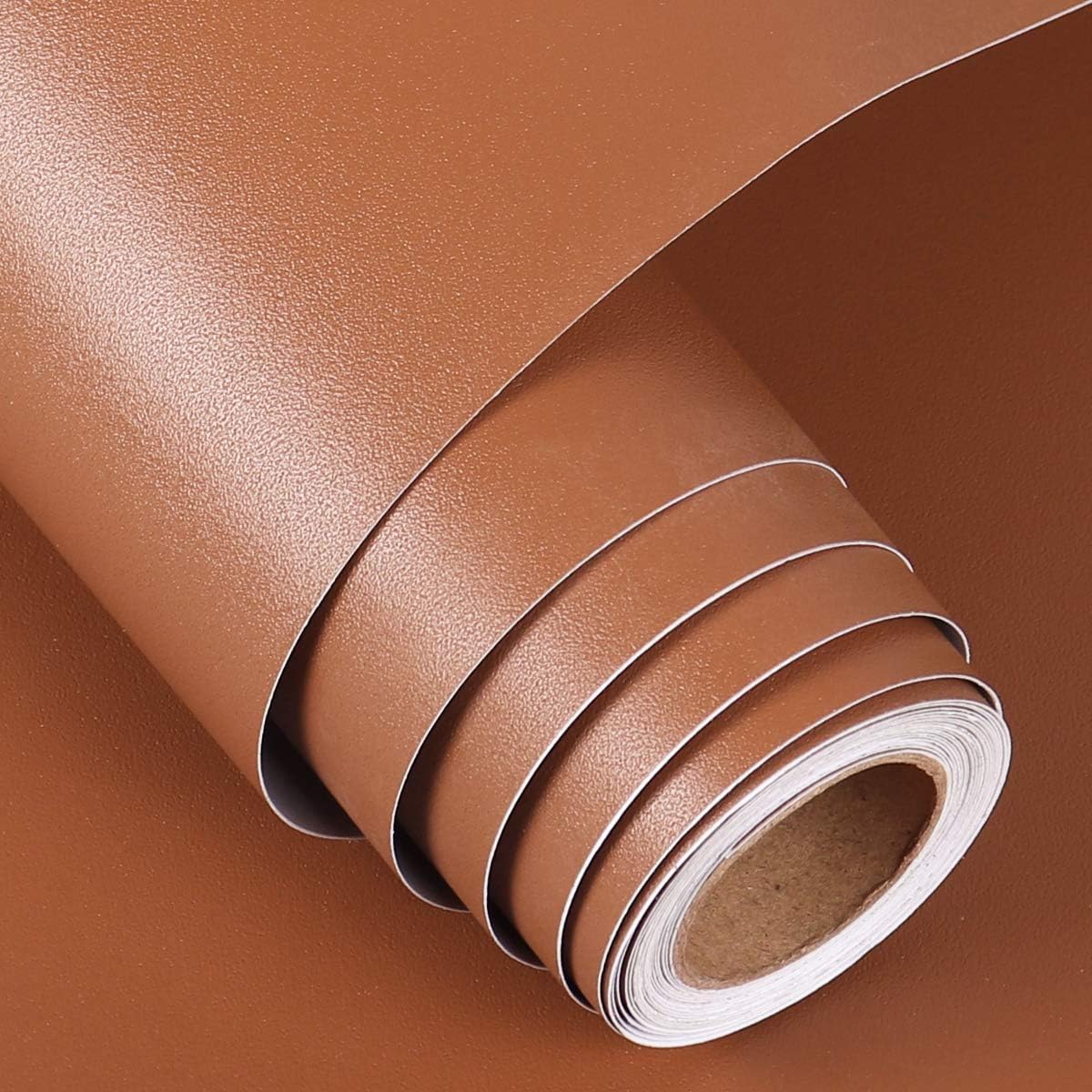 FunStick Matte Brown Wallpaper Stick and Peel for Bedroom Living Room Solid Brown Contact Paper Self Adhesive Peel and Stick Brown Wallpaper for Cabinets Table Accent Wall Thick Removable 12 x 200