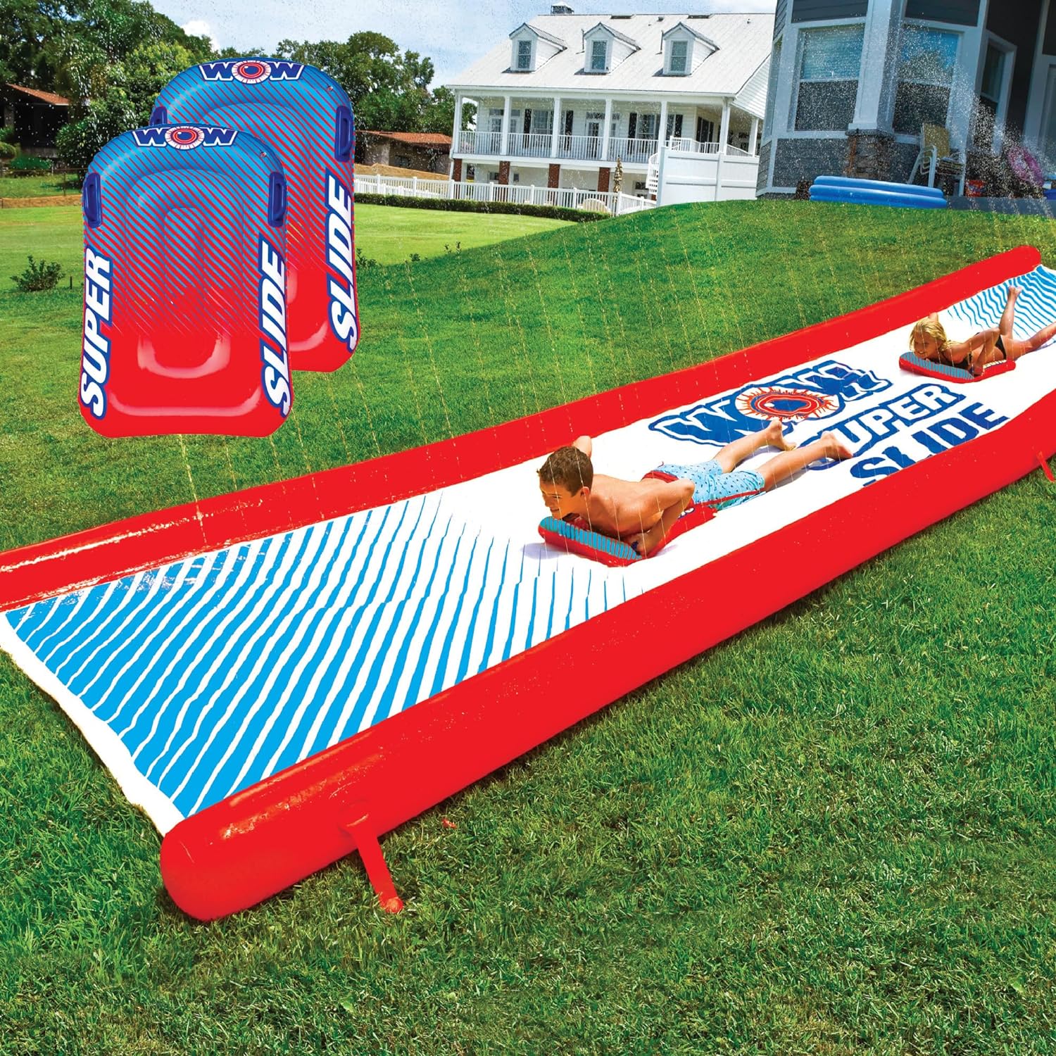 WOW Sports Super Slide - Giant Backyard Slip and Slide with Sprinkler, Extra Long Water Slide 25 ft x 6 ft
