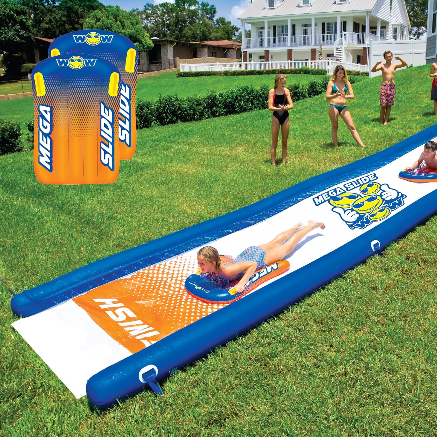 Wow Sports Mega Water Slide - Giant Backyard Slide with Sprinkler, Slip and Slide for Adults and Kids, Extra Long 25 ft x 6 ft