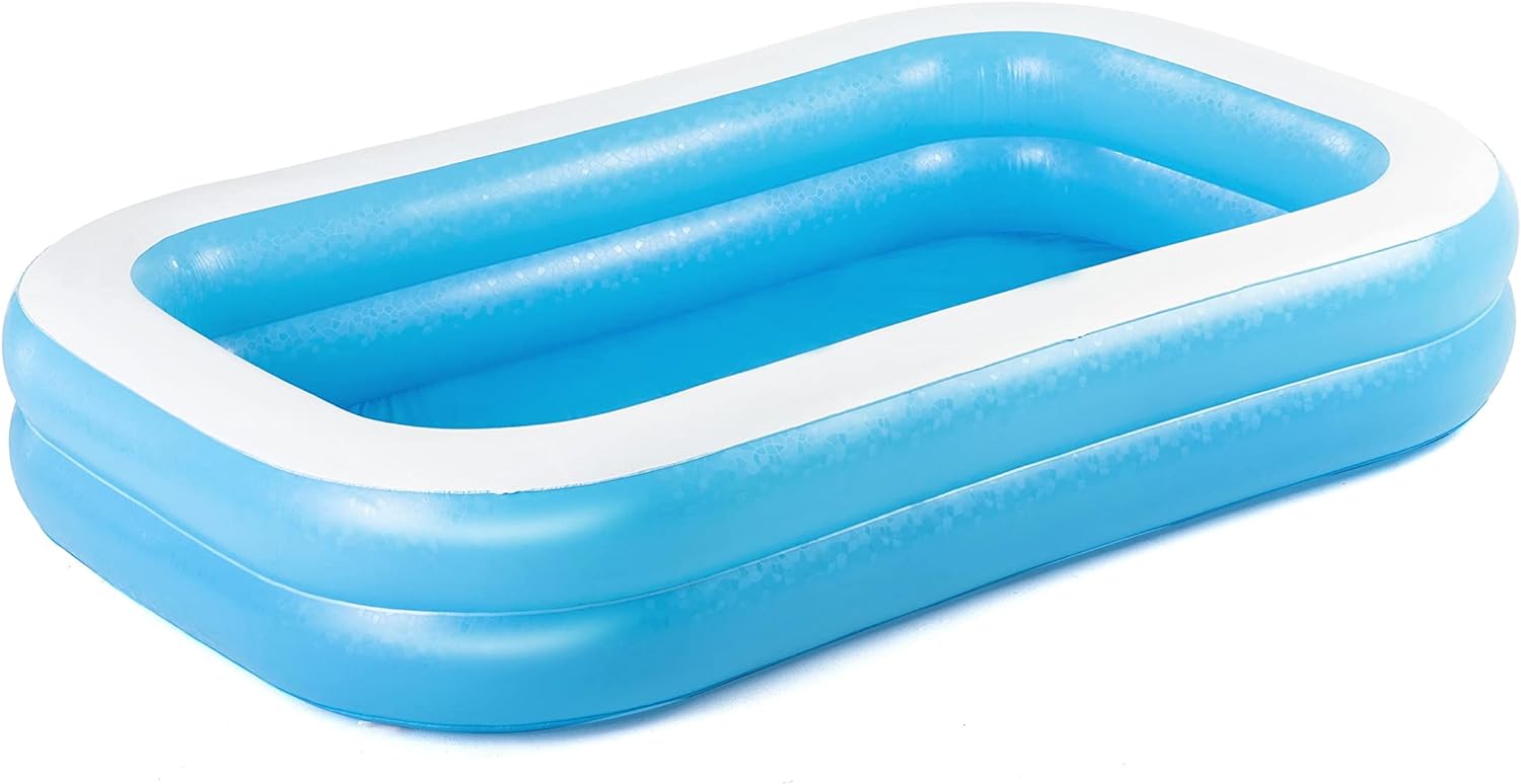 H2OGO! Blue Rectangular 8'6 Inflatable Family Pool | Perfect for Kids, Ages 6+