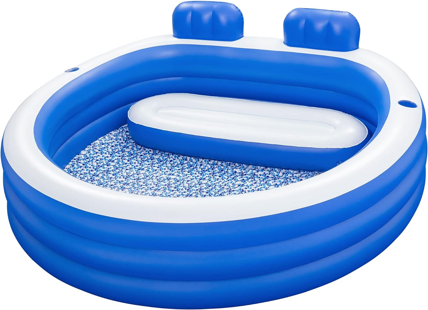 H2OGO! Splash Paradise 7'7 x 7'2 x 31 Inflatable Family Pool | Blow Up Swimming Pool for Kids and Adults | Includes Headrests, Bench Seat, Built-in Cup Holders