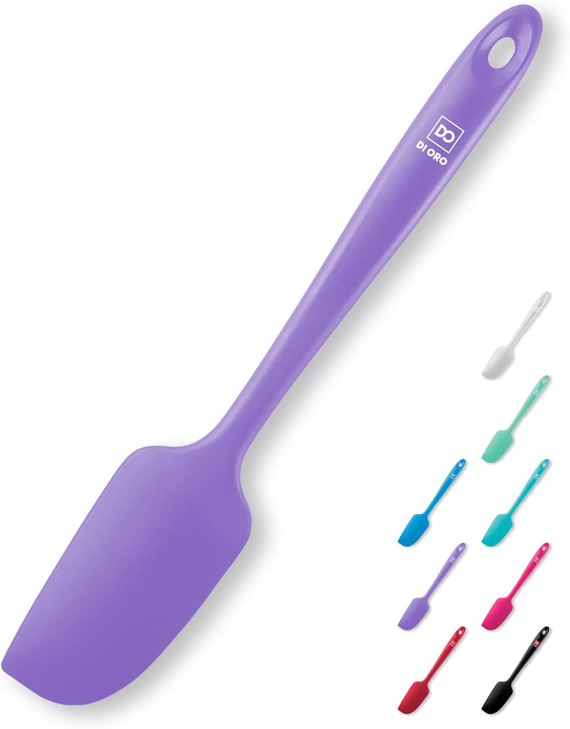 DI ORO Mini Spatula - Small Spatulas Silicone Heat-Resistant up to 600F - Silicone Kitchen Scraper for Baking & Cooking BPA Free - Mixing Spatula Dishwasher Safe - Nonstick Cookware Safe (Lavender)