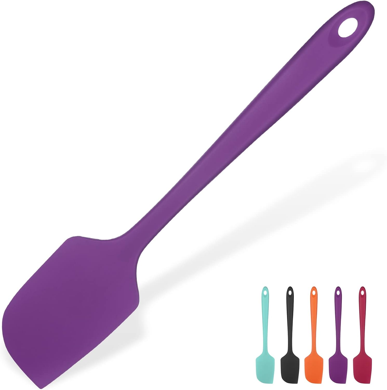 14in Extra Large Silicone Spatula: U-Taste 600F Heat Resistant Flexible Silicon Mixing Stirring Cooking Scraping Baking Bowl Scraper Seamless Spreader for Kitchen Nonstick Cookware (Purple)