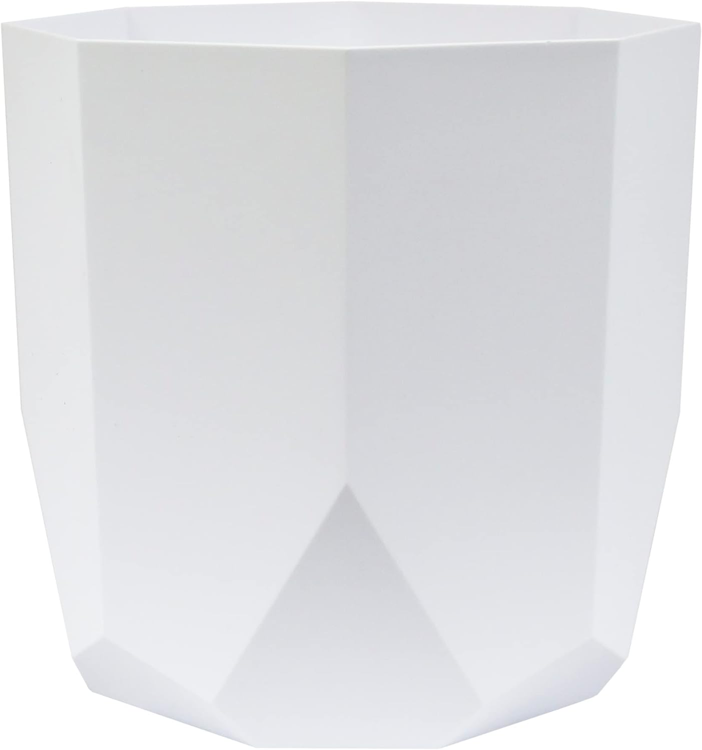 Bloem Tuxton Modern Hexagon Small Planter: 10 - Casper White - Matte Finish, Durable Resin, Modern Design, Optional Drainage Holes, for Indoor and Outdoor Use, Gardening, 2.7 Gallon Capacity