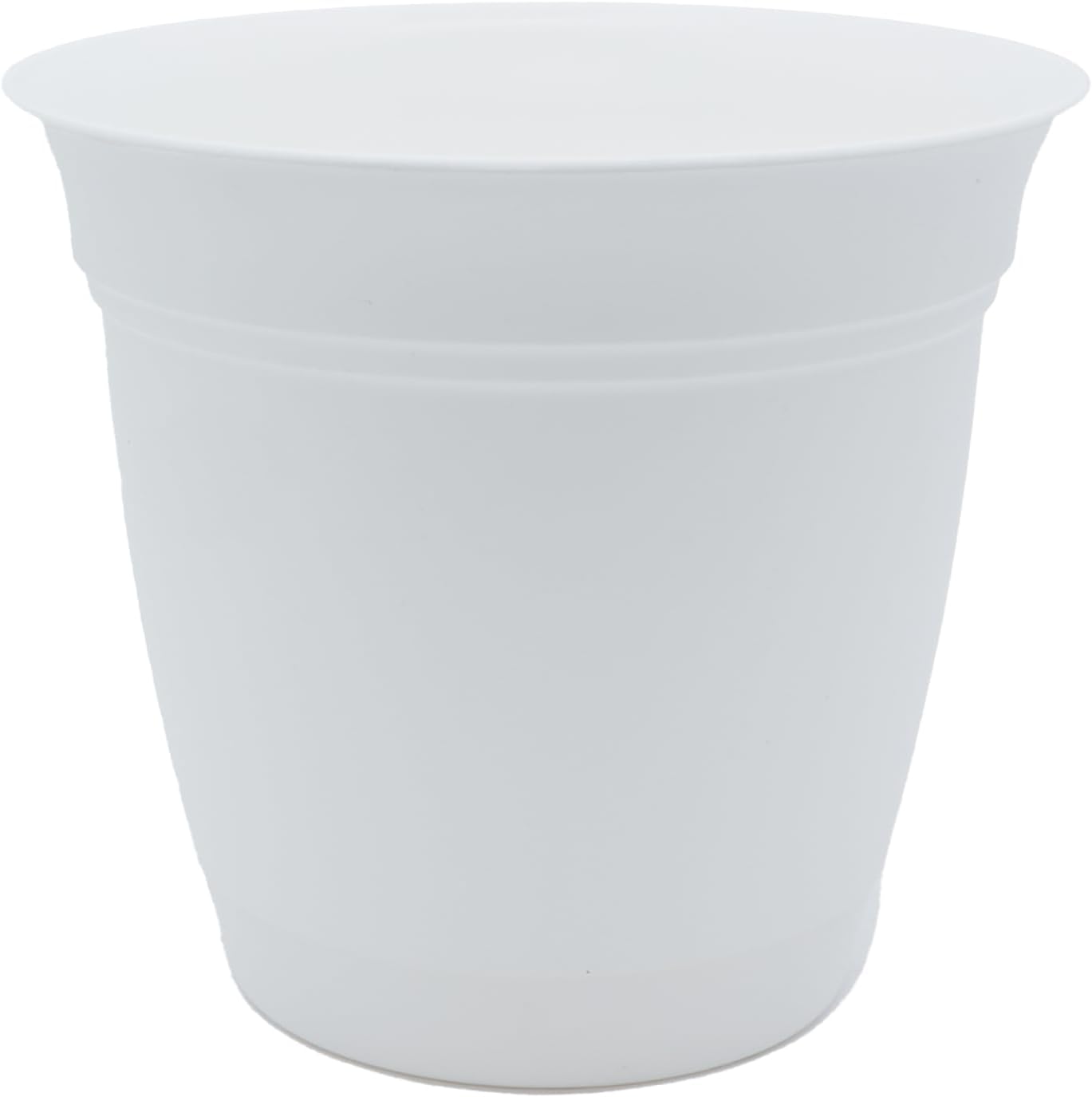 The HC Companies 8 Inch Eclipse Plant Pot - Indoor Outdoor Round Classic Planter with Attached Saucer for Flowers, Vegetables, and Herbs, White