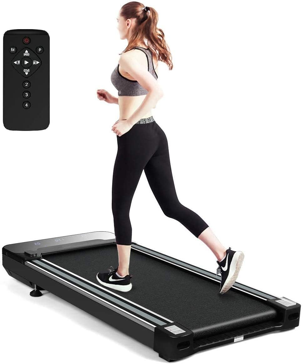 Under Desk Walk Treadmill, LED Display & Independent Remote Controller 3 Preset Models & 12 Built-in Programs Electric Walking & Jogging Machine for Family & Office Use