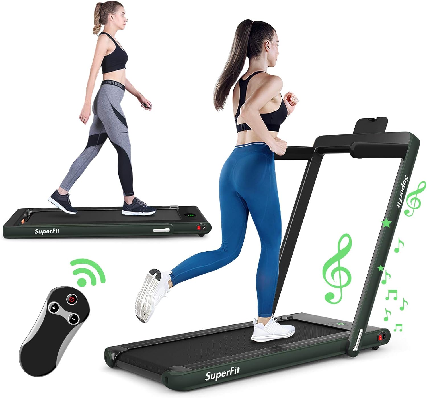 GYMAX Walking Pad, 2.25HP Foldable Treadmill with LED Display, Remote & Smart App Control, 2 in 1 Under Desk Treadmill, Portable Compact Folding Treadmill for Small Space/Home/Office