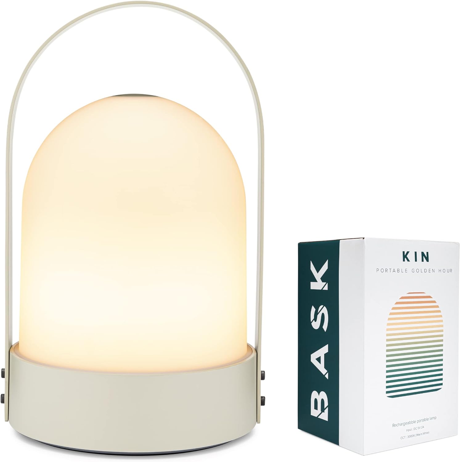 KIN Portable Cordless Lantern Table Lamp | USB Rechargeable | Powerful Long-Lasting 4000mAh Battery | Kids Bedroom | Indoor/Outdoor Light | Easy 3-Step Touch Dimmable | UltraBright LED