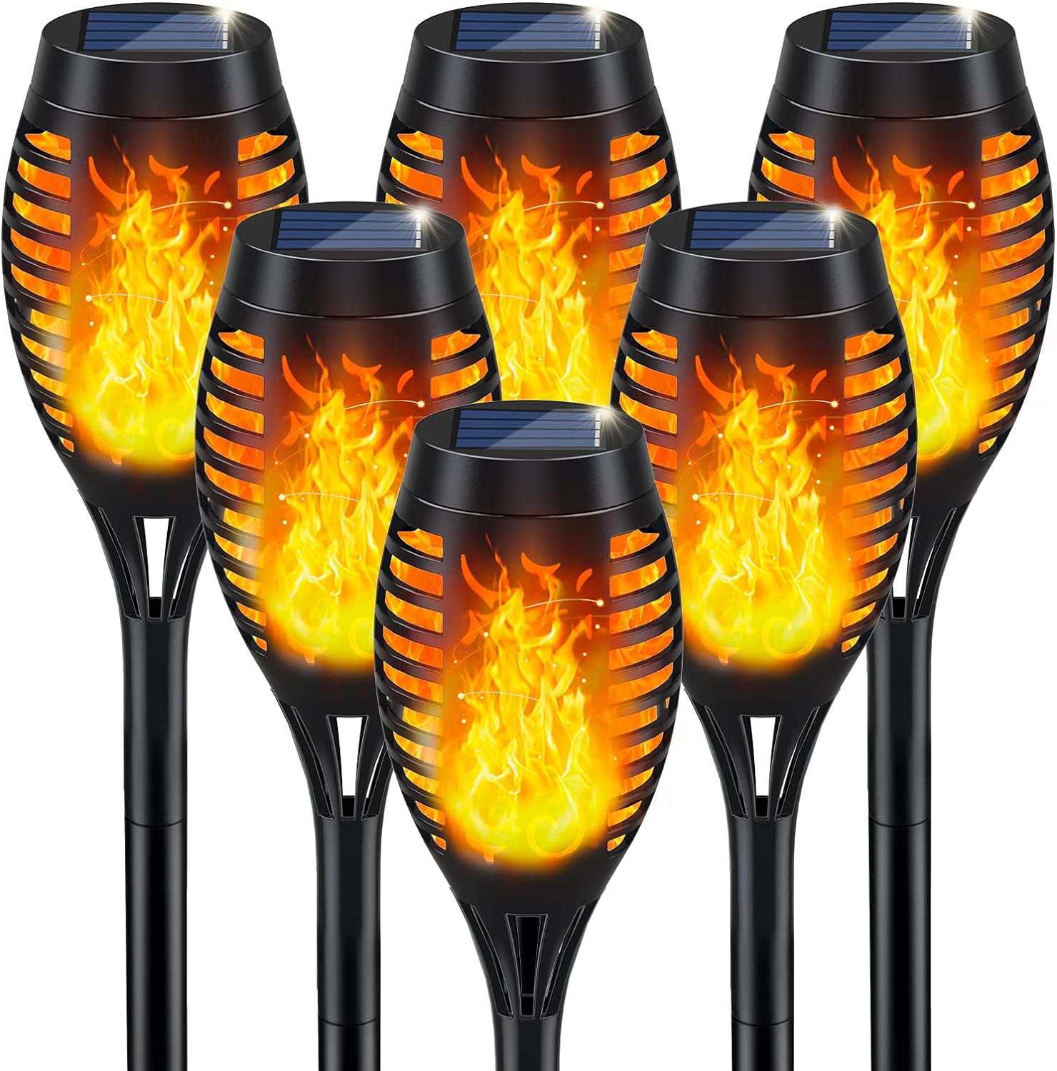 Solar Lights Outdoor, Solar Torch Light with Flickering Flame for Garden Decor, Solar Garden Lights, Waterproof Solar Powered Outdoor Lights, Flame Torches for Outside Patio Pathway Yard Decorations