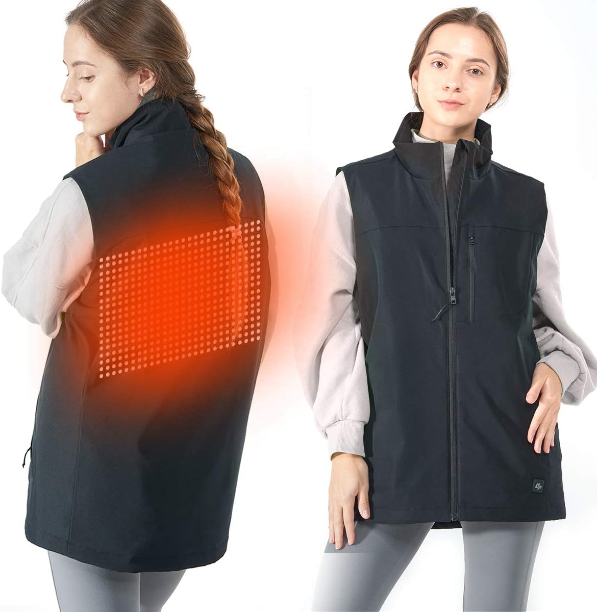 GYMAX Heated Vest, Lightweight Warm Vest USB Charging Water Wind Resistant Unisex (Power Bank Not included)