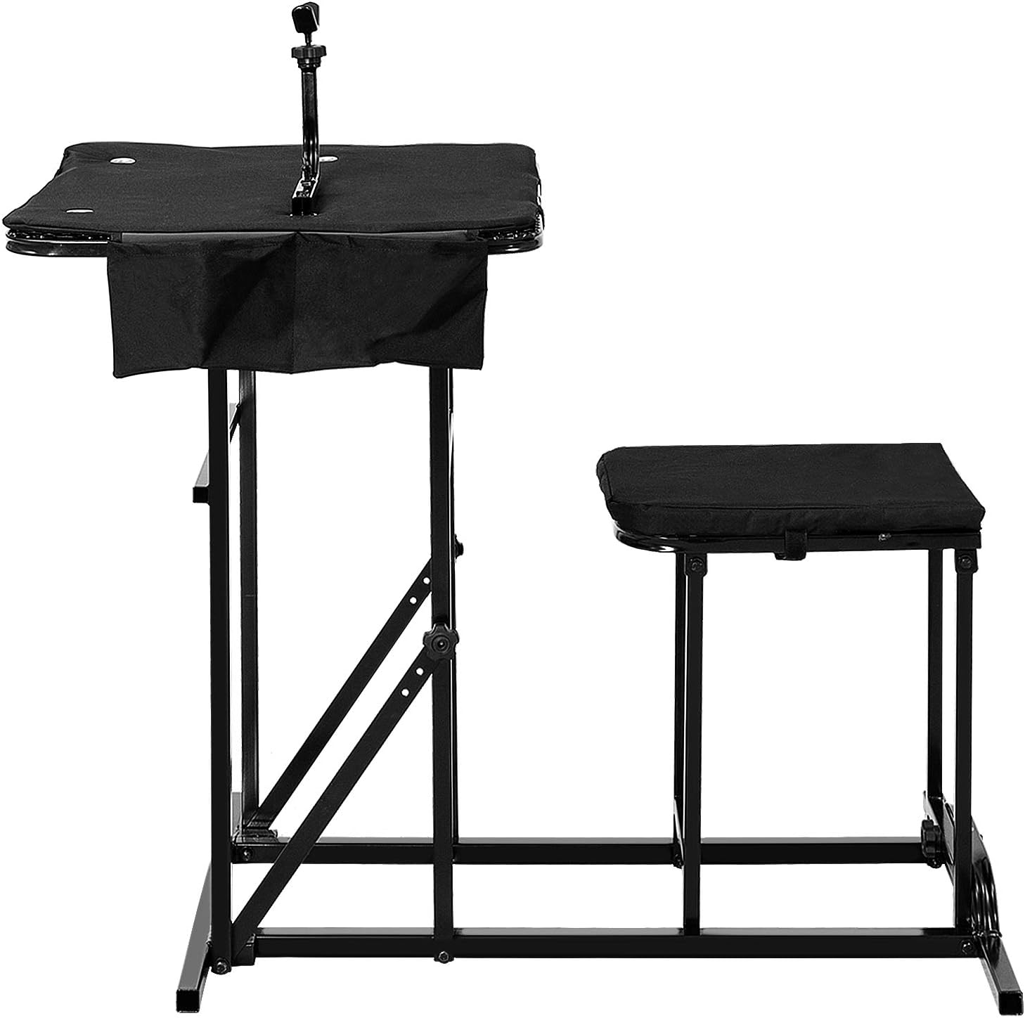 GYMAX Foldable Shooting Table Seat Set, Height Adjustable Hunting Gun Rest Table Shooting Bench Set for Outdoor Range