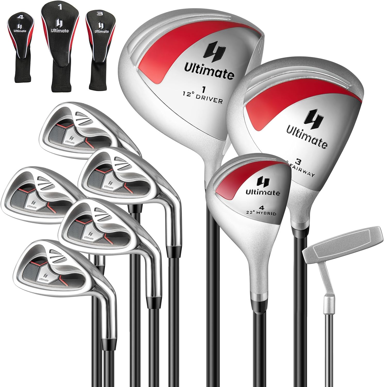 GYMAX Complete Golf Club Set for Women, 12/14 PCS Right Hand Golf Set Includes #1 Driver & #3 Fairway & #4 Hybrid & #6/#7/#8/#9/#P Irons, Putter & Head Covers, Ladies Golf Clubs Full Set