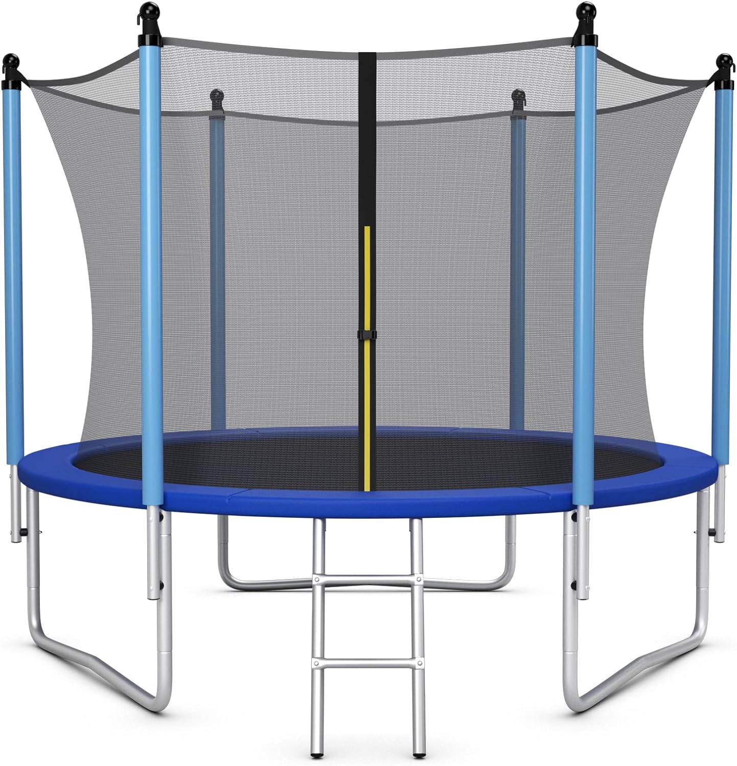 GYMAX Trampoline, 8FT 10FT 12FT 14FT 15FT 16FT Recreational Trampolines w/Safety Enclosure Net & Ladder - ASTM Certificated, Outdoor Trampoline for Kids and Adults