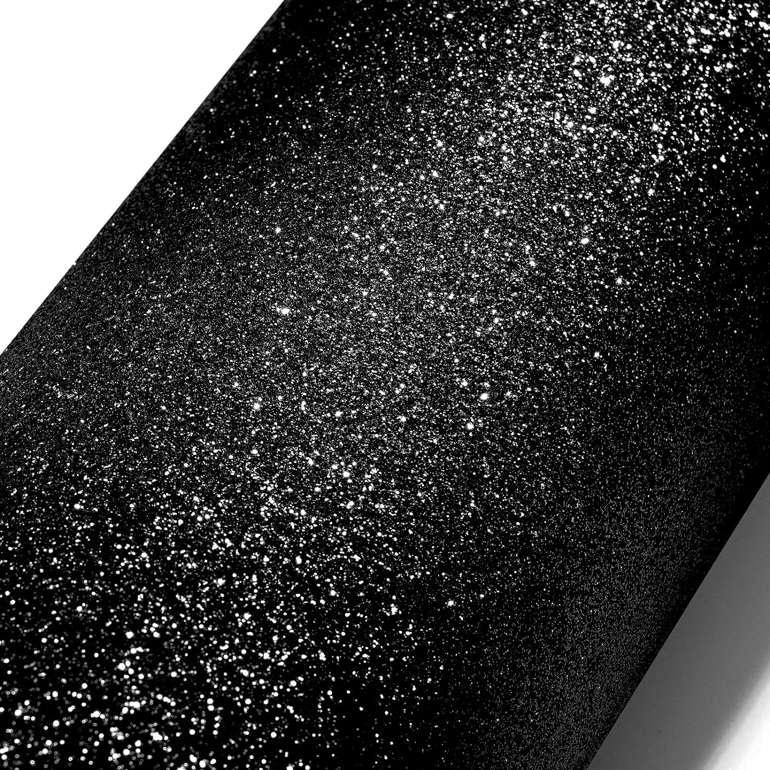 Stickyart 15.8x275.6 Black Peel and Stick Glitter Wallpaper Self Adhesive Glitter Fabric Wallpaper Removable Sparkle Contact Paper for Cabinets Dresser Drawer Glitter Paper for DIY Crafts