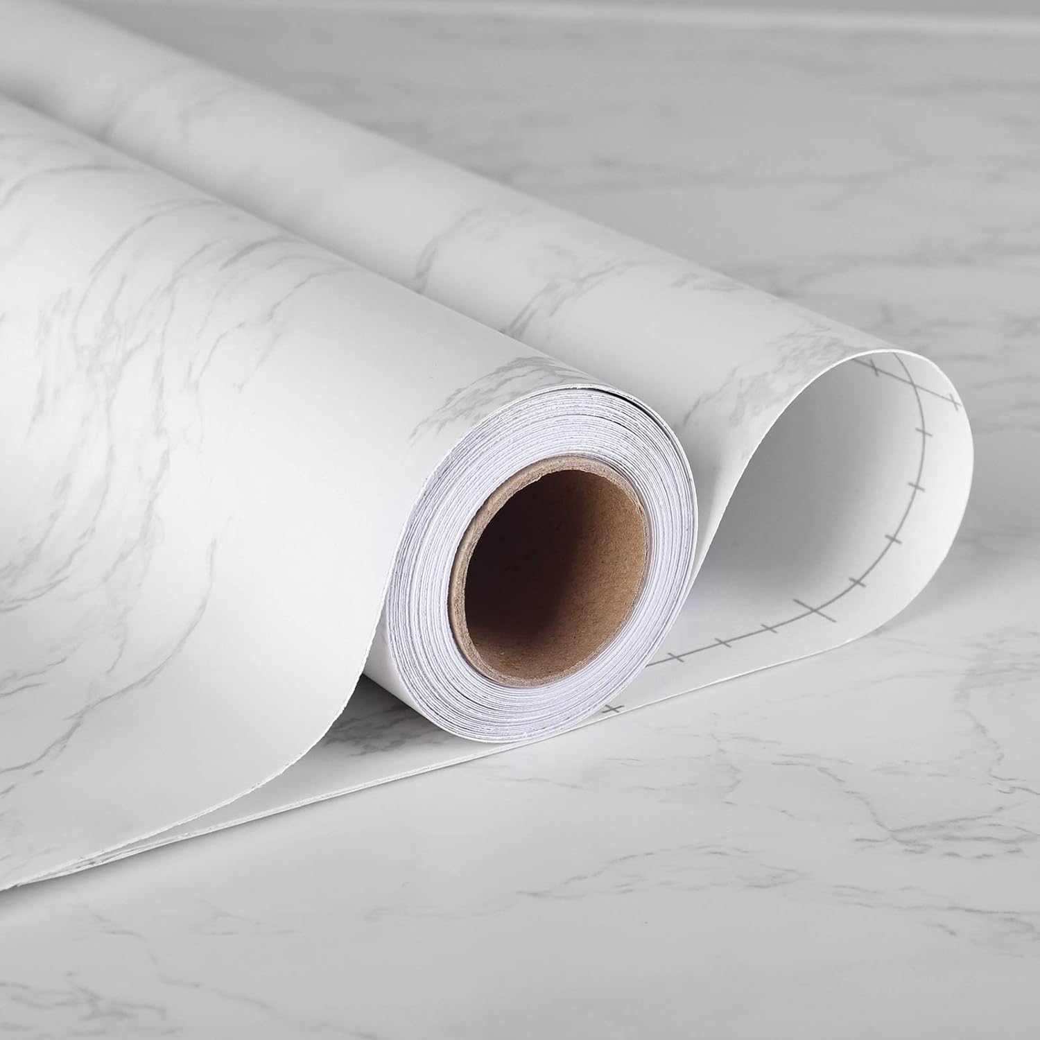 Stickyart 24x160 Thick White Marble Contact Paper for Bathroom Countertops Waterproof Granite Look Marble Effect Interior Film Vinyl Self Adhesive Removable Marble Contact Paper for Countertops