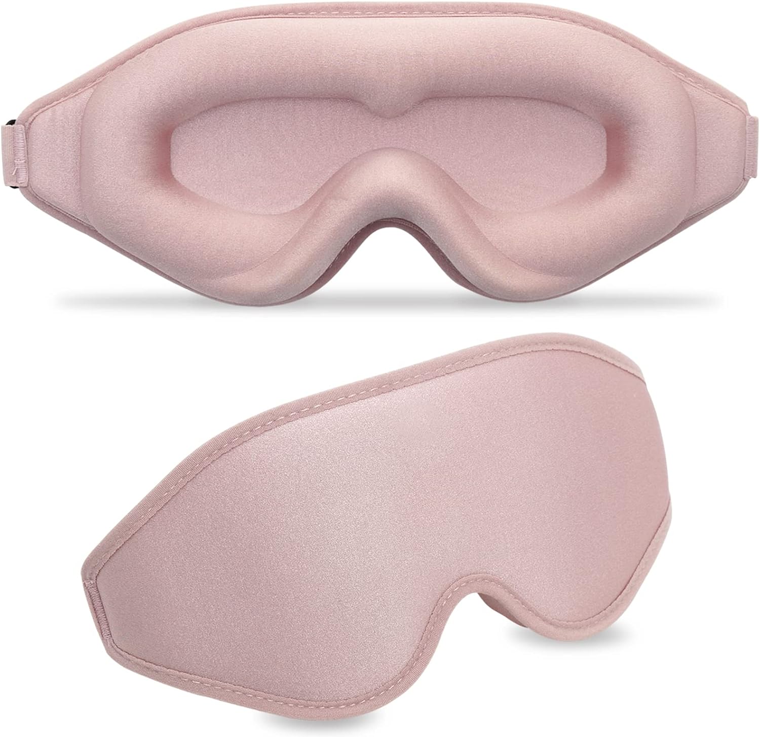 3D Contoured Sleep Mask for Women Men,Effective Light Blocking Eye Mask Sleeping Soft Night Blindfold with Adjustable Strap(Pink)