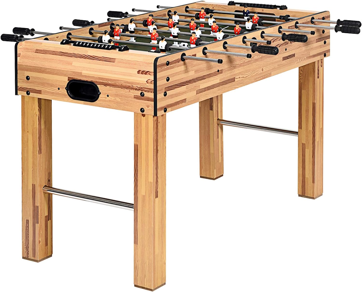 48 Foosball Table, Indoor Soccer Wood Game Table w/ 2 Balls, Competition Sized & Multi Person Table Soccer for Adults, Home, Game Room