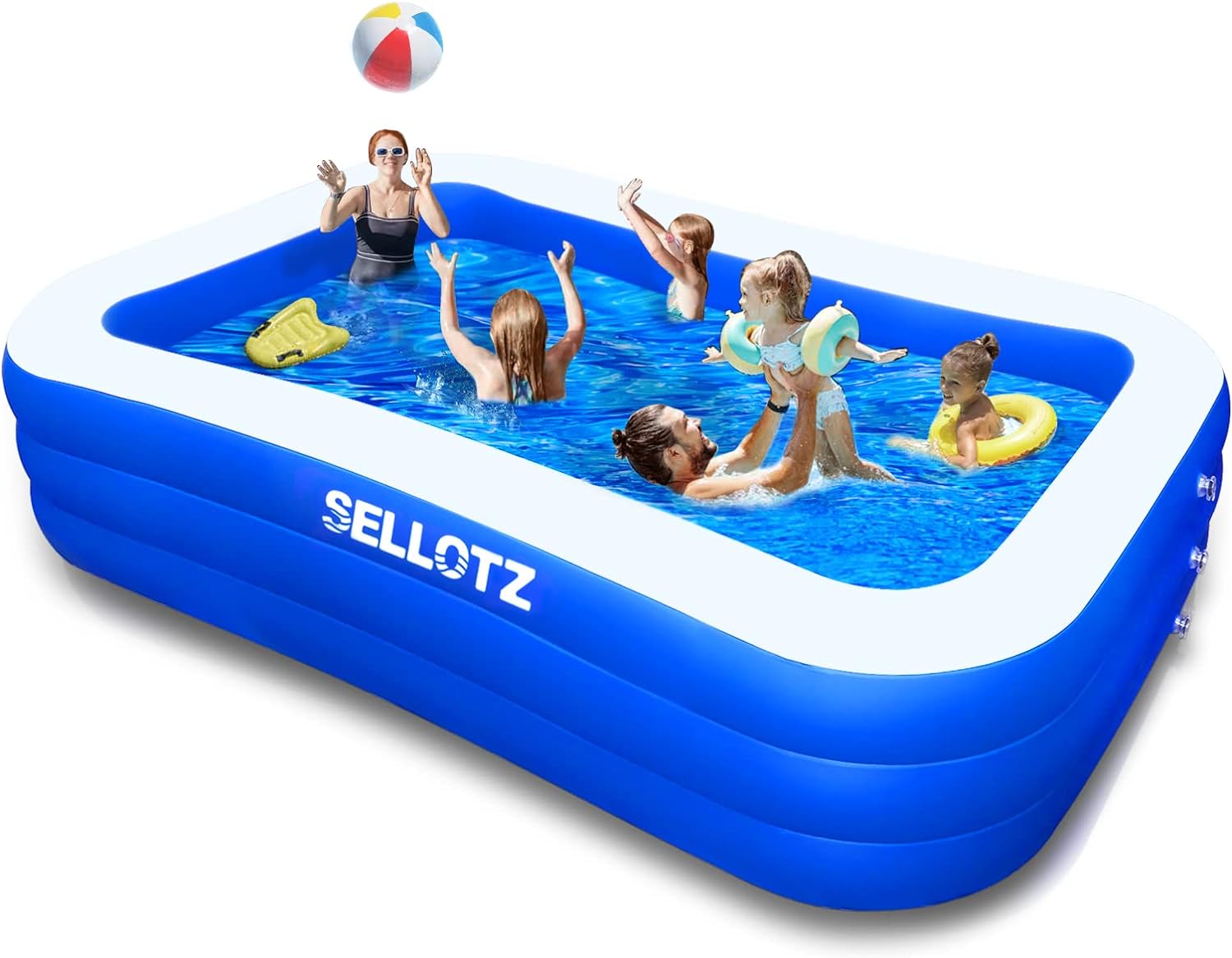 Inflatable Pool for Kids and Adults, 120 X 72 X 22 Oversized Thickened Family Swimming Pool for Toddlers, Outdoor, Garden, Backyard, Summer Water Party