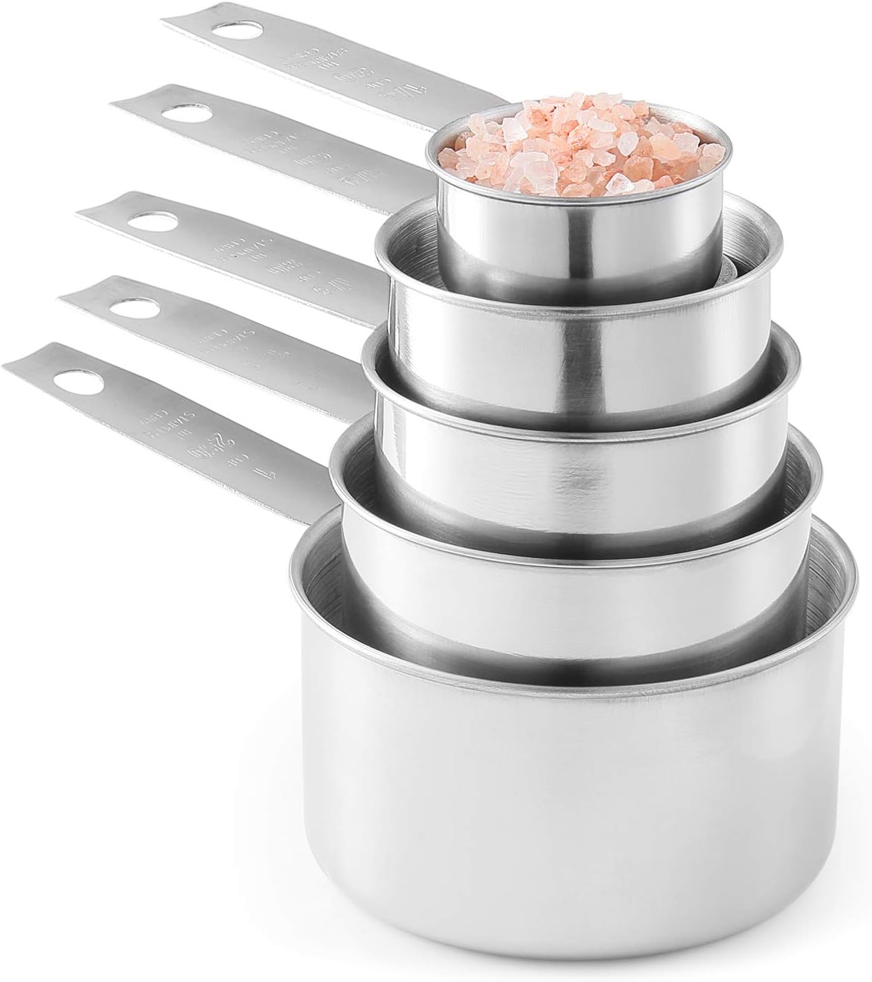 Stainless Steel Measuring Cups, Laxinis world 5 Piece Stackable Measuring Set (2)