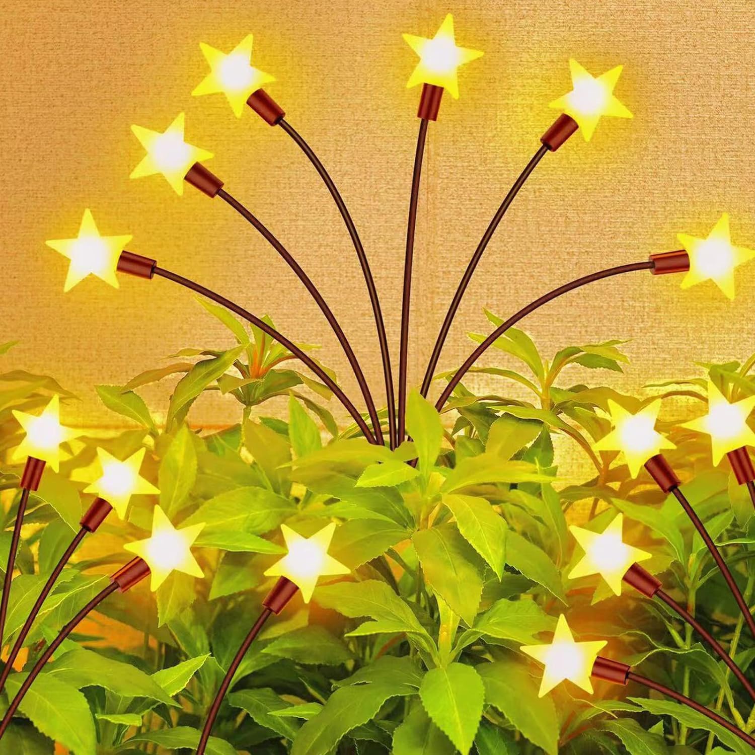 Solar Garden Lights - New Upgraded Solar Firefly Swaying Light, Solar Outdoor Lights, High Flexibility Iron Wire Solar Garden Decoratiion Lights for Yard Patio Pathway, Warm White 2 Pack