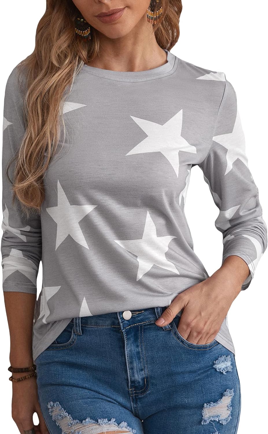 SOLY HUX Women' Long Sleeve Shirts Graphic Print Tees Casual Round Neck T Shirts