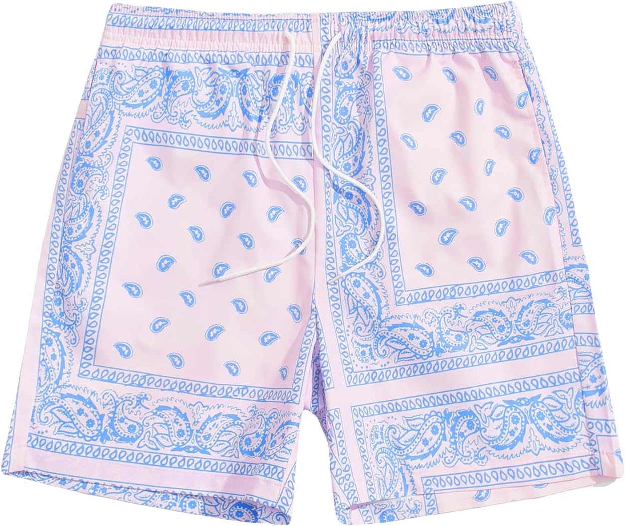 SOLY HUX Men' Cartoon Print Elastic High Waisted Casual Summer Shorts