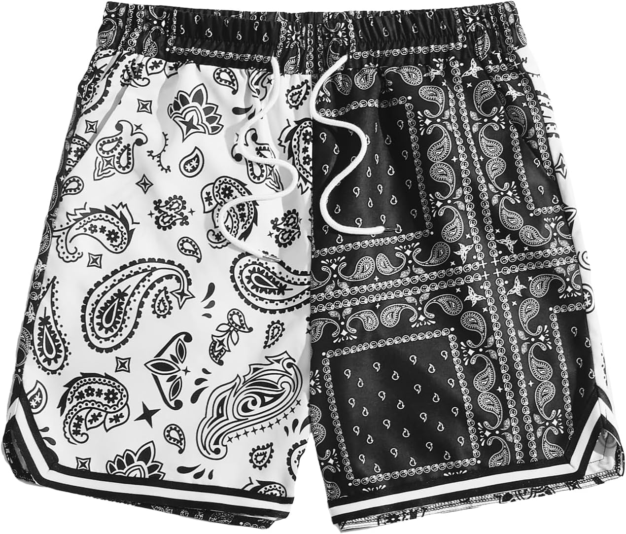 SOLY HUX Men' Cartoon Print Elastic High Waisted Casual Summer Shorts