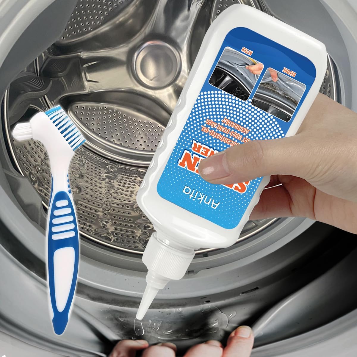 Mold Remover Gel for Washing Machine, Household Washing Machine Cleaner, Easily Removes Stains for Showers, Washing Machine, Refrigerator Strips, Sink, Windows, Tiles, Kitchen, Bathroom